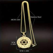 Star Of David Pendant Necklace, Unisex Stainless Steel Gold And Silver Blessing Jewelry, Casual Daily Wear, Holiday Gift - Pendant Necklace - View 6