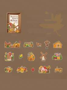 1 Pack 30pcs Vintage Autumn Farm Stickers For Planner DIY Collage Decoration Scrapbook Journal - Picking Autumn Handmade - View 14