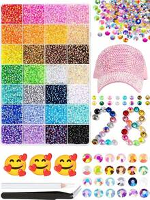 Mixed Color Crystal Rhinestone Decoration Set, 15/24/28/30/32/40 Colors, Includes Tweezers, Suitable For Clothing, Cups, Shoes, Fabric And Other DIY Decorations - Rhinestones - View 1