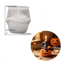 SILIKE LUFEI 1pc Halloween Evil Hat Pumpkin Ghost Figurine Silicone Mold For Resin, Plaster, Candle, Aromatherapy Products, Home Decor Display - Evil Pumpkin Mold - View 7