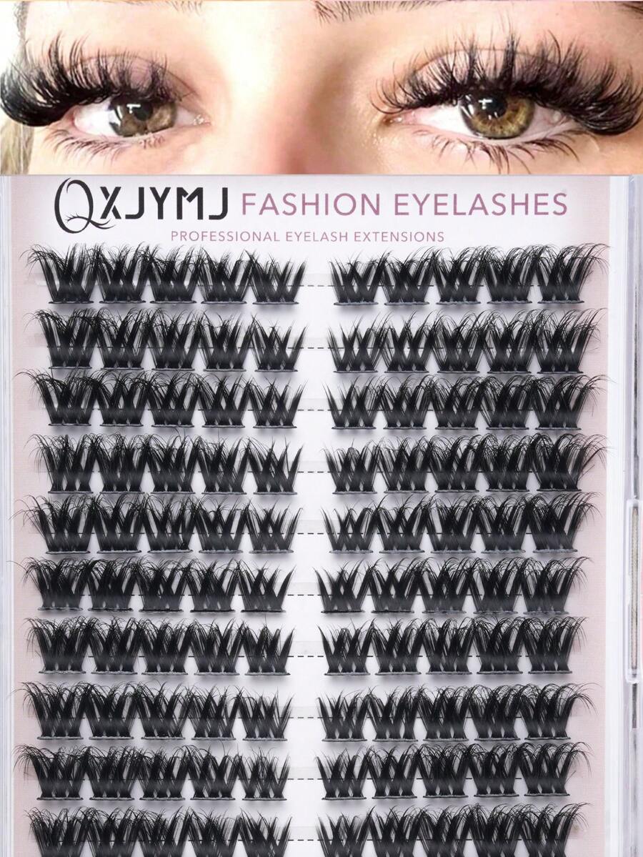 120 Cluster flauschige weiche natürliche augenvergrößernde dichte dramatische Cluster-Kunstwimpern (DIY Wimpernverlängerung, natürlicher Stil Kunstwimpern-Cluster, Einzelwimpern-Cluster) - C - Übersicht 1