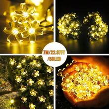 20/50/100 LED Solar String Lights, 8 Lighting Modes, IP65 Waterproof Fairy Lights, Suitable For Yard, Camping, Party, Holiday, Christmas, Wedding Decoration, Outdoor Solar Garden Lights - Solar-powered Cherry Blossom Lights - View 16
