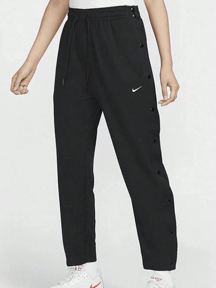 Nike Dri-Fit Logo Solid Color Comfortable Quick-Drying Casual Button-Down Basketball Shorts For Women. - Black - View 1