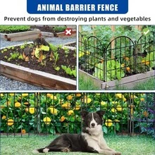 Decorative Garden Fence 17in X10ft 10/12 Pack Rustproof Metal No Dig Fence Animal Barrier Arched Flower Bed Edging Ornamental Wire Border Panel For Yard Patio Outdoor - Black - View 4