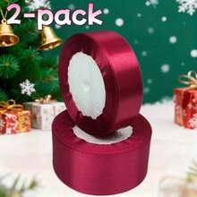 2 Rolls Burgundy Satin Ribbon, (1.57 Inch + 1 Inch Wide), 900 Inch Long, Satin Ribbon For Cake, Candy Box Packaging Decoration, Wedding Handmade Rose Hair Clip Ribbon, Valentine's Day, Mother's Day, Christmas Decoration Bow Ribbon Gift Decoration Ribbon - 2pcs wine red - View 10
