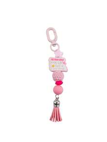 Macaron Inspirational Beaded Keychain, Handmade Woven Beads Tassel Bag Charm, Positive Slogan Backpack Pendant, Graduation Gift - 2829 - View 9