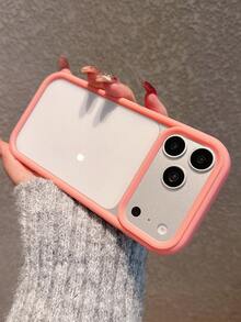 Verstärkte harte transparente Rückseite mit rosa Rand Apple Handyhülle kompatibel mit iPhone 17 Pro Max/17 Pro/17/16/16 Pro Max/16 Pro/15/15 Pro Max/15 Pro/14 Pro Max/14 Pro/14 Pro Max/13/13 Pro/13 Pro Max/12 Pro Max/12/12 Pro/11, Sturzschutz, 2,0 mm Dicke - Pink - Übersicht 4