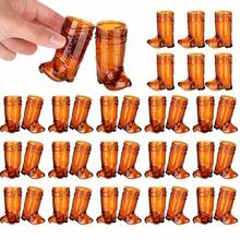 5/10/12/15/24pcs, Mini Cowboy Boot Wine Glasses, Plastic Cowgirl Party Supplies, Western Plastic Mugs, Suitable For Cowgirl Party Decor, Bachelorette Party Supplies, Brown Boot Cups, Decorate Drinks, Snacks, Cake Props - Brown - View 1