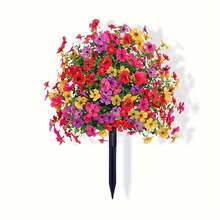 2/1 pieza Flores artificiales erguidas con tallos, adecuadas para decoración exterior de primavera/verano, margarita y eucalipto de seda falsa, resistentes a los rayos UV, adecuadas para porche, patio interior, balcón, decoración de jardín, plantas artificiales, decoración de otoño - Multicolor - Ver 12
