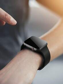 1件裝全隱私PC高畫質保護殼，相容 SE 3 (2025) SE 2 Series 6 Series 5 Series 4 44mm，防震超薄保護殼附防偷窺鋼化玻璃螢幕保護貼，黑色 - 黑色 - 查看 6