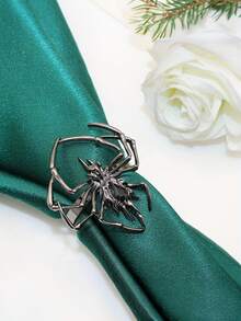 [Festival Napkin Holders] 5pcs Halloween Spider Napkin Rings | Festival Holiday Party Decoration - Gun Black - View 7