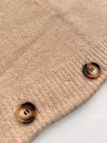 1 pieza Poncho tipo cárdigan de botón de unicolor, para playa y vacaciones - Multicolor - Ver 9