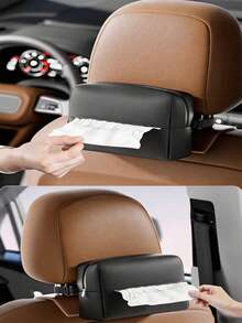Caja de pañuelos colgante para el respaldo del asiento del coche, bolsa de almacenamiento multifunción, bolsa de almacenamiento de pañuelos para el parasol del coche, portátil universal, adecuada para hombres y mujeres - Caja de pañuelos para coche - Ver 7