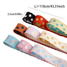 Ruffle Edge Contrast Color Polka Dot Woven Ribbon DIY Bow Hair Accessory Shoe Flower Gift Floral Material Satin Ribbon Skirt Trim - Multicolor - View 4