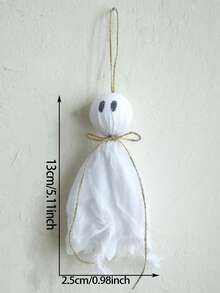1pc Mesh Ghost Twine Hanging Ornament Garland, Gothic Halloween Window Mantel Decor, Farmhouse Fall Thanksgiving Tiered Tray Banner, Dark Aesthetic Autumn Holiday Porch Wall Tabletop Hanging Accessory Indoor Horror Theme Party Home Decoration - Multicolor B - View 13