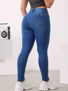 Basic Skinny Jeans Made Of Basic, Stretchy Denim With A Butt-Lifting Effect - Zhonglan - View 4