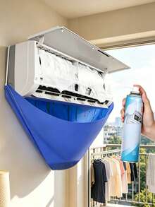 Air Conditioner Cleaning Cover With Water Collection Bag, Waterproof Hanging Cleaning Cover, Cleaning Kit, Cleaning Brush, Air Conditioner Water Tray, Sewage Collection Bag, Suitable For Air Conditioner Cleaning, No Cleaning Agent Included, Easy To Install, All-Season Use, Prevents Damage To Walls And Other Areas, Suitable For Homes, Offices, Hotels, Shops, Rental Properties And Other Locations - Multicolor - View 7