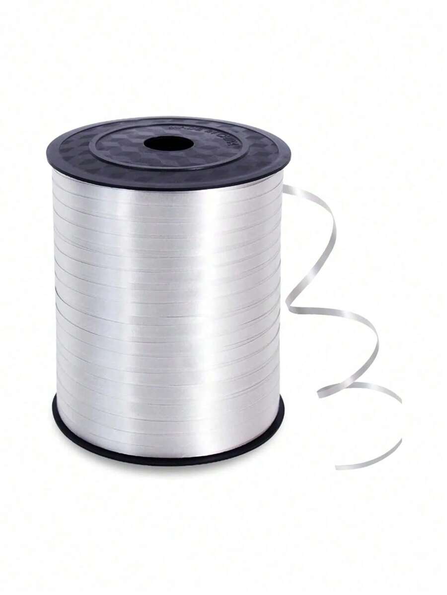 1 Roll Silver Curly Ribbon, Suitable For Gift Wrapping, Balloon String, Wedding, Birthday And Other Occasions - Shiny Metallic Ribbon, Suitable For Bouquet And Flower Wrapping Paper, Valentine's Day, Wedding, Birthday, Back To School Season And Other Occasions. - View 1