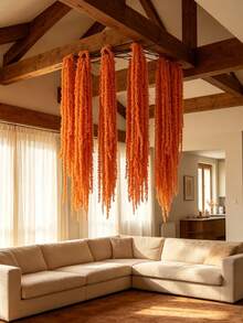 5/3/1pc Orange Artificial Wisteria Pendant, Lover's Tear Pendant Plant, Silk Artificial Amaranth Wedding Pendant, Orange Wedding Flowers, Waterfall Wedding Bouquet, Suitable For Wedding Decoration, Background Decoration, Hotel Decoration, DIY Floral Art, Vase Filler, Wall Decoration, Autumn Decoration, Room Decoration, Home Decoration, Living Room Decoration, Bedroom Decoration, Party Decoration - Orange - View 8