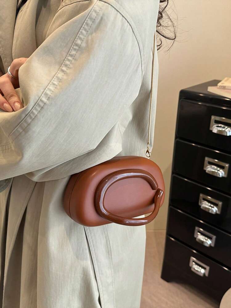 Bolso de mano de cuero PU color vino tinto, bolso de moda para el Día de San Valentín, opción de regalo personalizada, accesorio de moda adecuado para diversas ocasiones - Marrón - Añade 3