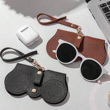 1 New Fashion Glasses Bag Portable Glasses Case Fashion Glasses Protective Cover Cute Glasses Clip Women's Simple Glasses Pouch - Black - View 5
