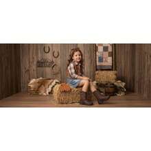 Girls' Country Style Cowboy Boots, Long Shaft, With Side Zipper - Café integral - Ver 6