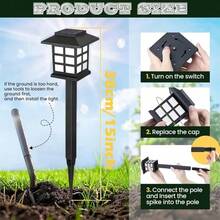 2/6/12/24PCS Outdoor Solar Lawn Lights, Portable Detachable Ground Stake Lights, White Light Garden Decoration Ground Lights, Light Sensing Function, Built-In Rechargeable Battery, Solar Panel Charging, Suitable For Yard, Path, Garden, Landscape Decoration Lighting, Outdoor Garden, Camping, Fishing, Swimming Pool Decoration Lighting Fixtures - White Light - Ground Light - View 10