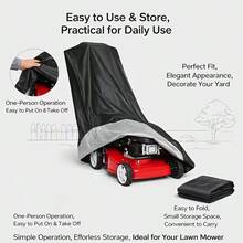 1 Peça Capa para Cortador de Grama, Projetada para Armazenamento Externo, Disponível em Múltiplas Cores, Adequada para a Maioria dos Cortadores de Empurrar. Feita de Tecido Oxford 600D com Fechamento de Cordão na Bottom . - cobertura para gramado - Visão 7