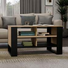 Multifunctional Household Coffee Table / End Table / Small Table / Gathering Table / Storage Table / Nightstand, 90cm Long, Sturdy Black Iron Frame , Suitable For Home, Bedroom, Living Room, Study, And Other Spaces. - Multicolor - View 4