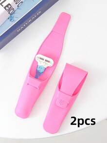 1pc High-Quality Silicone Razor Storage Bag, Multiple Colors Available, Promotional Style, Creative Adult Home Razor Accessory Storage Pouch, Fresh And Fashionable, Can Be Used As Travel Storage Bag, Makeup Bag, Cosmetic Bag, Vacation Storage Bag, Home Use, Christmas Gift, Suitable For Teens, Men, Women, Students And Teachers, Daily Use, Christmas Gift, Birthday Gift. - Hot Pink - View 21
