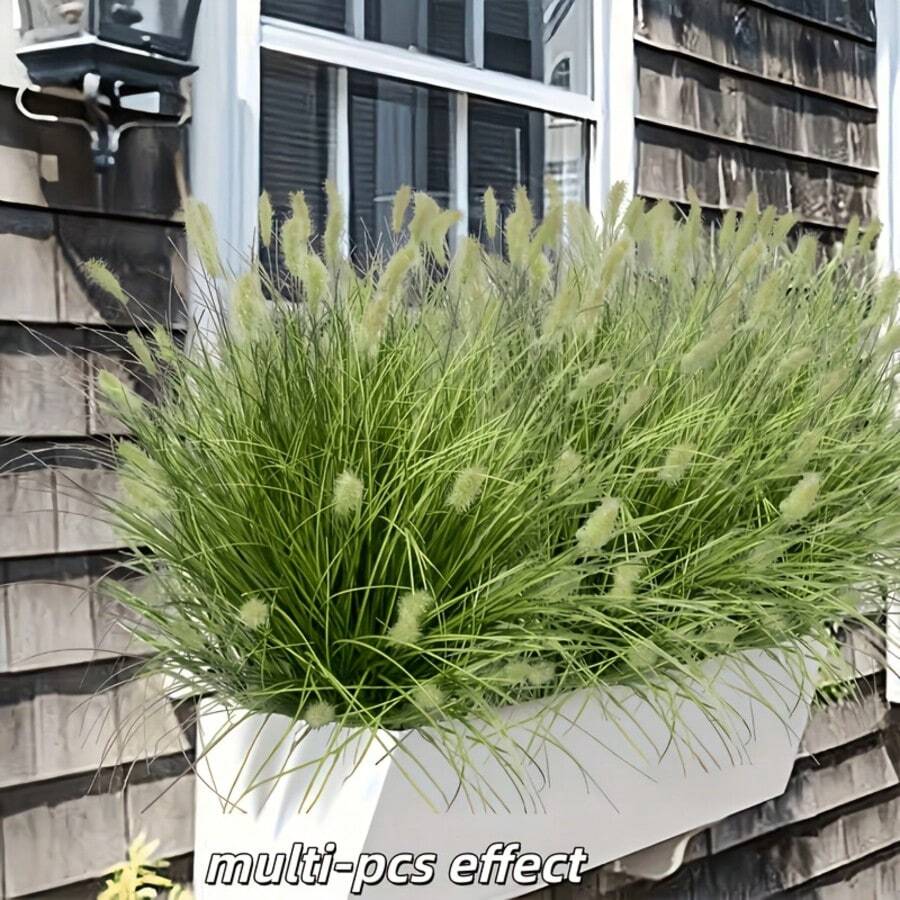 10/8/20pcs Artificial Onion Grass And Foxtail Grass Plants, Realistic Faux Greenery For Floor Decoration, Outdoor Garden And Patio Decor, All-Season Home, Hotel, Wedding Decoration (Pots Not Included) - Green - View 1