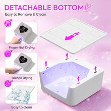 DianaBeauty 迷你 UV LED 美甲燈 21 顆燈珠 USB 美甲燈 4 段定時設定 方形螢幕 快乾適用於所有凝膠指甲油 - 彩色 - 查看 8