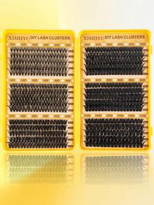 570pcs D-Curl Single-Strand False Eyelashes, Large Capacity, Create Voluminous Fluffy Natural Eye Makeup, Suitable For Home DIY, Beginners And Professional Makeup Artists, Soft And Long-Lasting, Single-Cluster Eyelash Set, Includes Glue And Sealer; Voluminous Clustered Eyelashes Are The First Choice For Creating Fox Eye And Cat Eye Makeup - Multicolor - View 6
