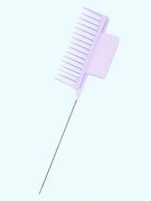 1pc Rat Tail Hair Comb With Metal Pin Handle, Fine Tooth Teasing & Sectioning Comb For Hair Coloring, Highlighting & Styling - Multicolor - View 9