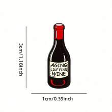 1/2 Creative Red Wine Element Enamel Brooch Funny Phrase Wine Bottle Wine Glass Shaped Metal Badge Denim Backpack Decoration Pin Gift - Multicolor - View 7