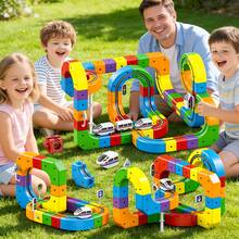 123pcs/67pcs/51pcs Magic Track Train Set, 3D Deformable Gravity Racing Track, DIY Educational Toy With Blocks & Traffic Lights.3+ Kids STEM Toy For Indoor & Outdoor Play, Ideal Gift For Birthday, Independence Day, Summer Party & Back To School. - 67pcs 3D Track Car Set - View 8