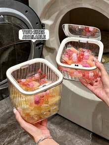 1 buah/2 buah Kotak Penyimpanan Deterjen Cucian dengan Tutup, Wadah Penyimpanan Kapasitas Besar untuk Deterjen Cucian/Bubuk Cucian, Dispenser Deterjen Kapsul, Pengatur Perlengkapan Pembersih, Aksesoris Rumah, Cocok untuk Ruang Cuci, Kamar Mandi, Toilet, Aksesoris Kamar Mandi - tutup flip - View 4