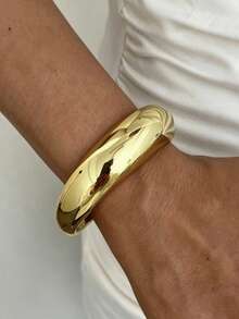 1/3PCS Women's Gold Asymmetrical Geometric Bracelet Set, Niche Personalized Minimalist Style, Fashionable Luxury High-End Bracelet Set Suitable For Holiday Gifts, Daily Commute, Party, Vacation Wear - Multicolor - View 4