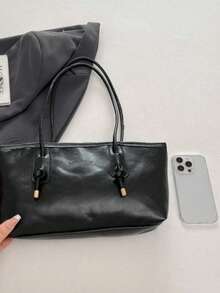 Dedoo 1 pieza Bolso de bolos color café nuevo, estilo retro otoño/invierno, adecuado para ir al trabajo/estudiantes (colgante no incluido) - Negro - Ver 9