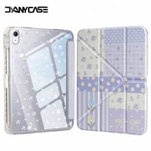 Cute Y-Fold Tablet Case With Pencil Holder For IPad Air 8 (M4) 11" 13" 2026 11th (A16) Air 11 M3 M2 Pro 11 M4 M5 7th 8th 9th 10.2" 10th 10.9 Air 4 Air 5 Corner Guard Design - Small Purple Flowers - View 7