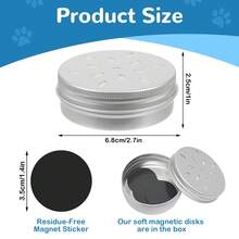 3/6/10pcs Dog Training Accessories Set, With Seamless Rubber Soft Magnetic Adhesive Stickers, Ventilated Dog Scent Training Box, Round Metal Can, Suitable For Agility Training Equipment And Search And Rescue Dog Scent Games - Silver - View 3