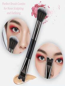U-Shaped Nose Contour Makeup Brush - Dual-Ended Nose Shadow & Highlight Brush, U-Shaped Handle Design, Ergonomic Grip, Soft Bristles, Precisely Sculpt Nose Contours - 1 - View 4