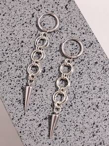 1 Pair Punk Rock Unique Gothic Design Edgy Geometric Spike Drop Earrings, Unisex Daily Wear & Party Jewelry - Multicolor - View 4