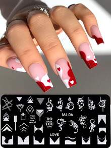 1pc Bohemian Nail Stamping Plate, Stainless Steel Nail Art Template ...