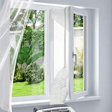 Zipper-Style Window Seal For Portable Air Conditioners, Available In A Variety Of Sizes. Suitable For Window Sealing Kits For Portable Air Conditioners And Clothes Dryers. Universal Window Seal Strip Compatible With Various Portable Air Conditioners. - White - View 2