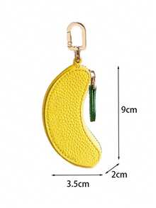 XD Cartera suave y linda con forma de fruta con llavero, mini bolsa con cremallera, adorable patrón de perro blanco con manchas, tarjetero compacto y portátil, adecuado para uso diario y como regalo - Multicolor - Ver 10