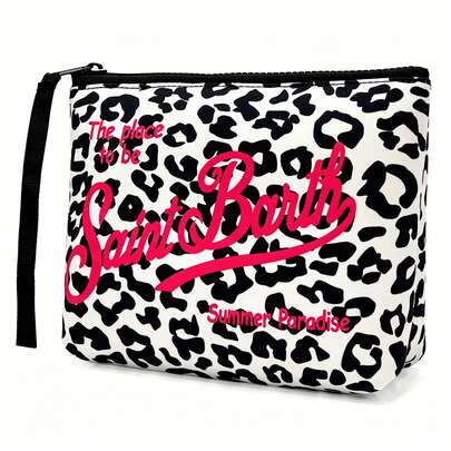 Borsa cosmetica da viaggio a righe da donna realizzata in neoprene impermeabile, borsa da toilette leggera con look europeo, ideale per spiaggia & vacanza, accessorio pratico indispensabile
