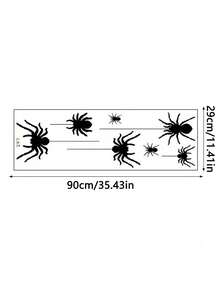 1pc Halloween Black Spider Wall Sticker, Waterproof Halloween Window Sticker, Background Decor Sticker, Home Decor Sticker, Window Decoration Sticker, Suitable For Indoor Home, Parties, Living Room, Shop Window Decoration, Wall Sticker, Home Decor - Multicolor - View 10