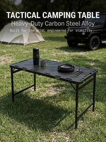 New Outdoor Table Multifunctional Lightweight Portable Picnic Table Tactical Table Camping Storage Folding Table Basic Entry-Level Tactical Table - Black - View 1