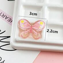 10pcs Acrylic Double-Sided Colorful Butterfly Perforated Beads DIY Jewelry Making Supplies Accessories Random Color - Butterfly - View 5